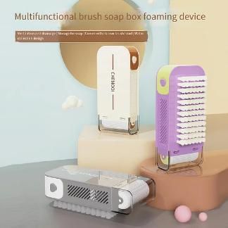 Multifunctional Non-Slip Storage Tool Roller Soap Boxes with Brush Rubbing Foam Box