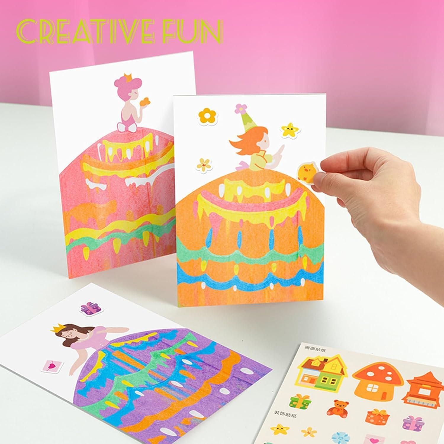 DIY Rainbow Scratch  Dot Art Painting Kits Set for Kids